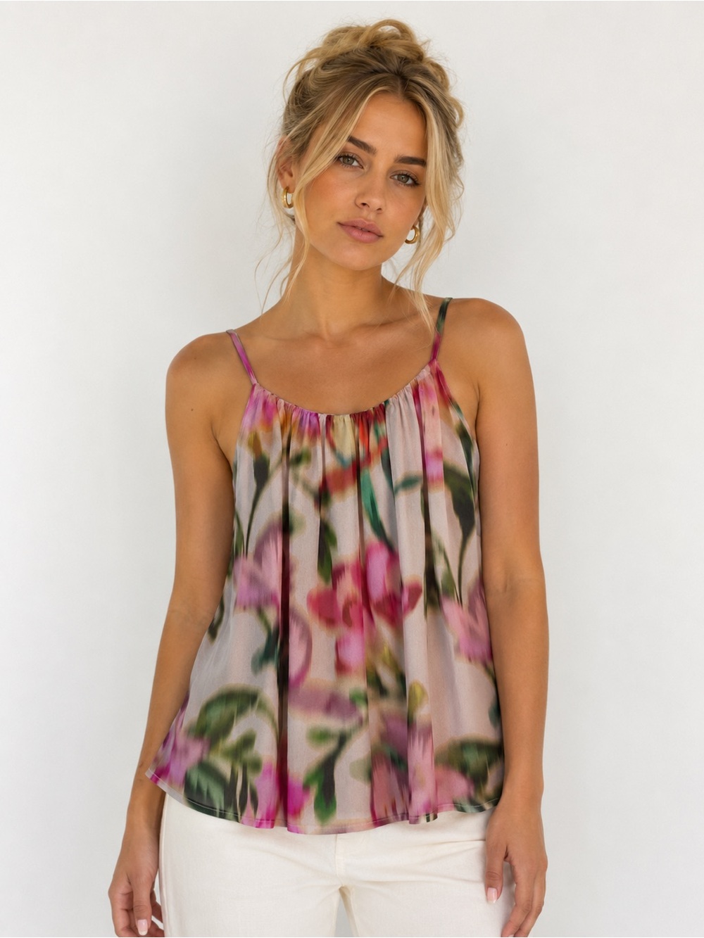 Fifteen Twenty Pink Floral‎ Spaghetti Strap Camisole